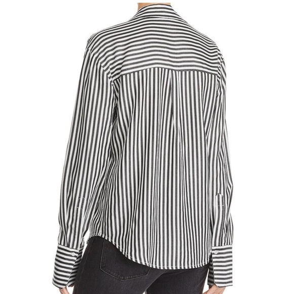 Paige Elora white bluebell striped button down shirt. - Picture 3 of 5